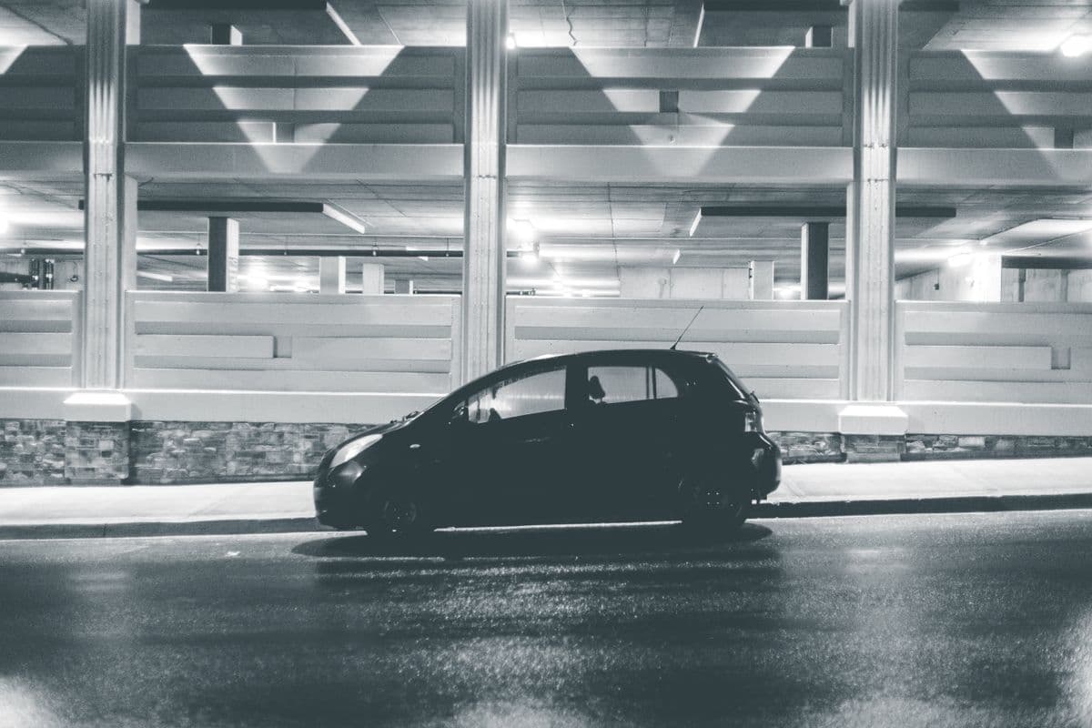 A car parked in an office car park